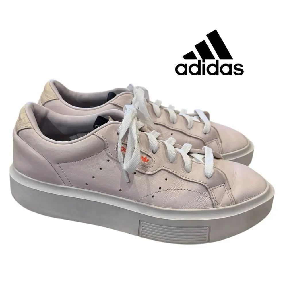 Adidas Originals Women’s Super Sleek Light Pink Lace Up EE450 Sneakers 8